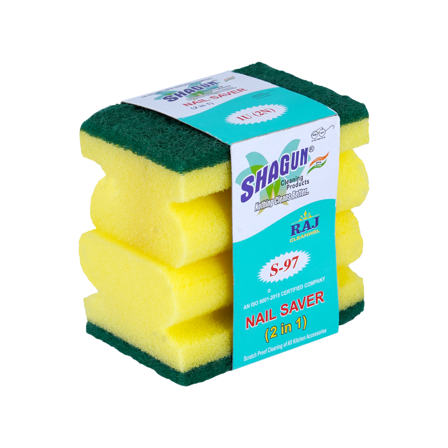 Shagun Nail Saver Scrub Sponge (2 in 1) – Heavy Duty Multi-Purpose Cleaning Pad (1 Pc)