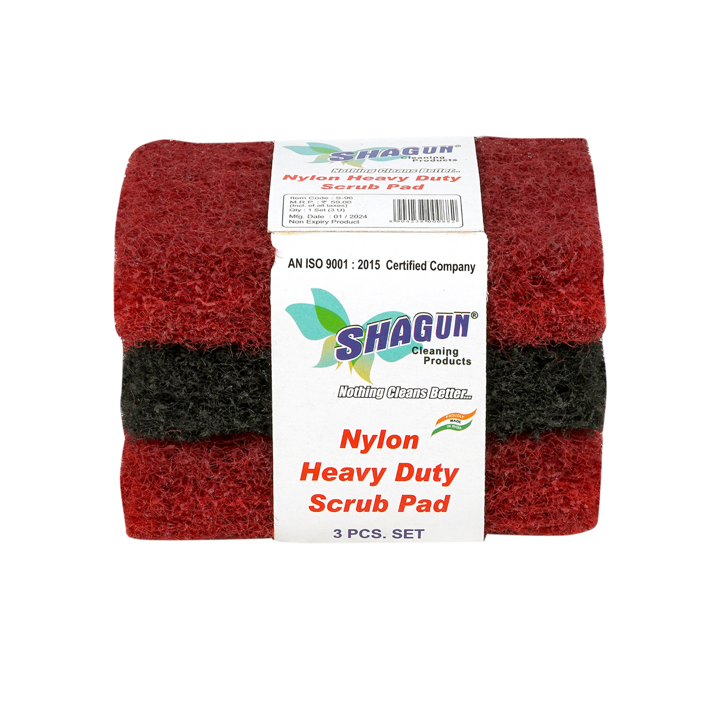 Shagun Nylon Heavy Duty Scrub Pad – Tough & Durable Cleaning Pads (3 Pc Set)