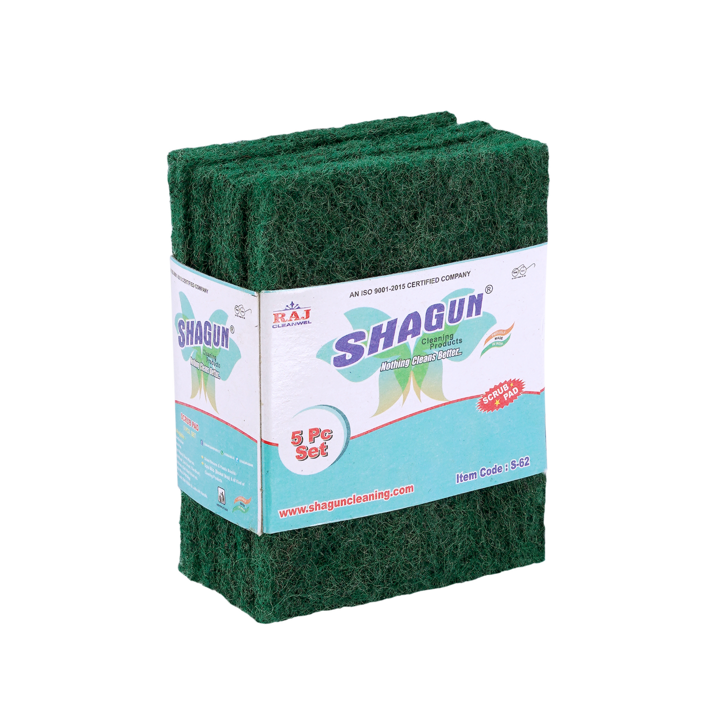 Shagun Scrub Pad 5 Pc Set – Premium Scrub and Pad Combo for Kitchen Cleaning, Non-Scratch, Long-Lasting Performance, Made in India, ISO 9001:2015 Certified, Item Code S-62