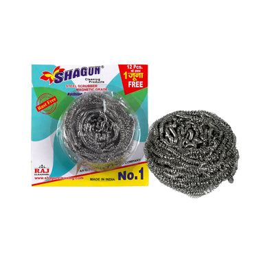 Shagun Stainless Steel Scrubber β 12+1 Free Pack | Magnetic Grade, Rust-Free