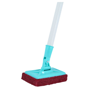 SHAGUN 36 Inch Floor Scrubber Mop Heavy Duty Long Handle with 3x4 Nylon Scrubber & Rust-Proof PVC-Coated Handle for Tiles, Marble, and Bathroom Cleaning