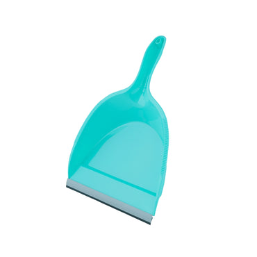 SHAGUN Dustpan and Brush Set, Heavy-Duty Plastic, Turquoise Blue, for Home and Office Cleaning