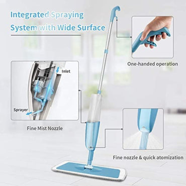 Shagun Spray Mop with 300 ml Refillable Water Tank, Reusable Microfiber Pad, Built-in Spray System for Floor Cleaning (Suitable for Marble, Tile & Wooden Floors)