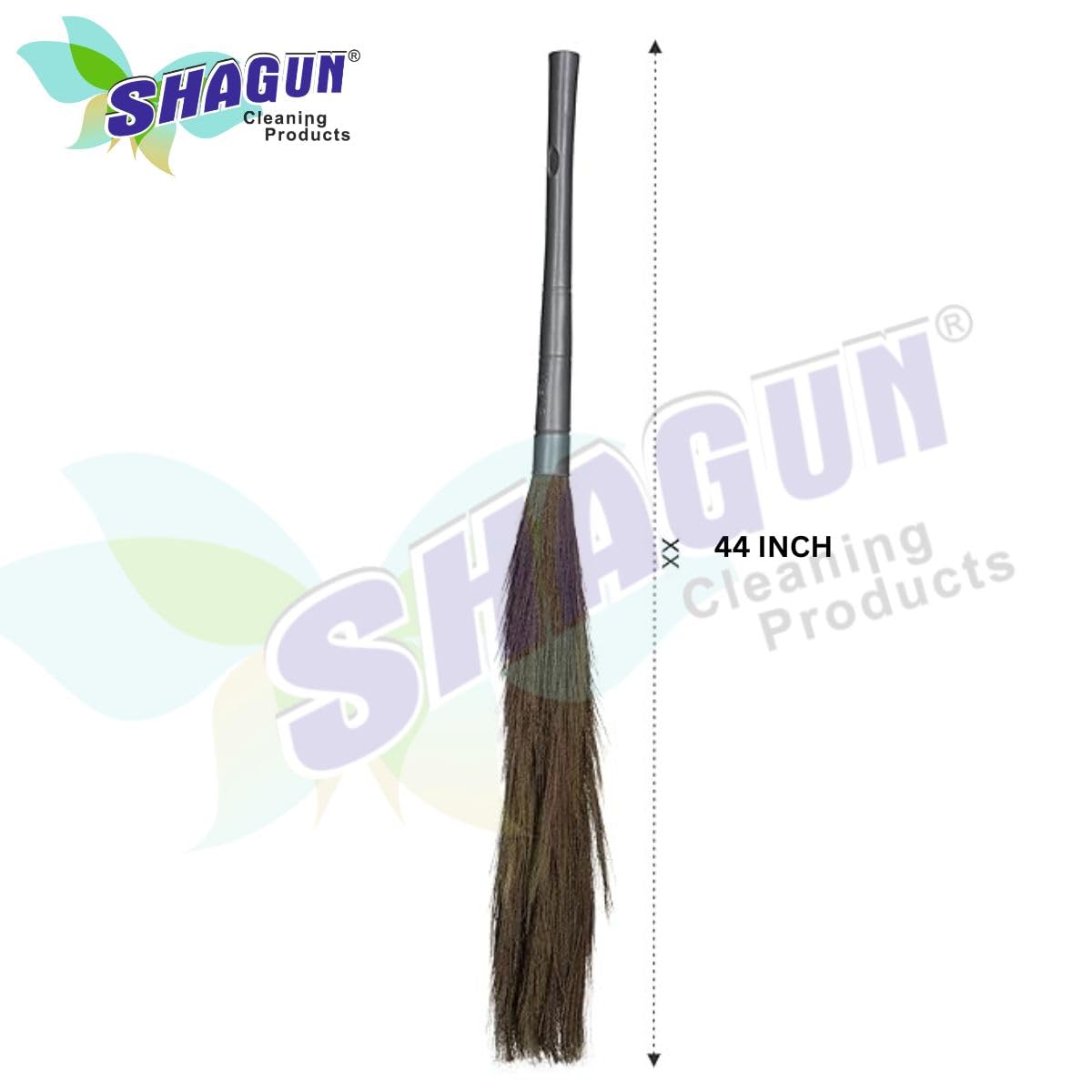 SHAGUN Heavy-Duty Grass Broom with Sturdy Handle – Long-Lasting Natural Bristles for Efficient Cleaning