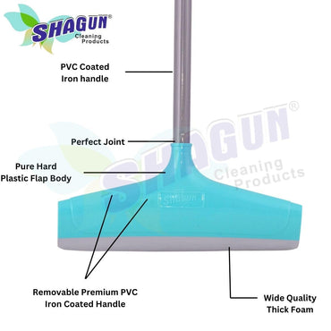 SHAGUN Pack of 2 Floor Cleaning Wipers with Long Handle for Home Cleaning