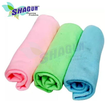 SHAGUN Microfiber Cleaning Cloth Set β Ultra Soft, Lint-Free & Highly Absorbent Duster for Home, Kitchen, Car & Multipurpose Use (40x40 cm, Pack of 3)