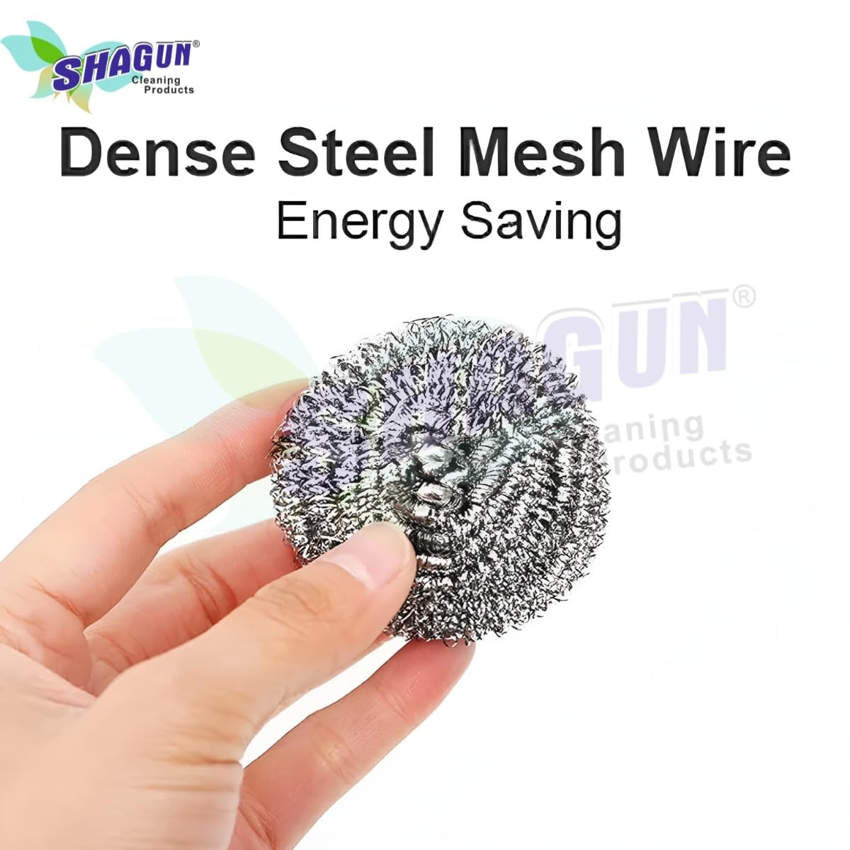 SHAGUN Jumbo 50 Stainless Steel Scrubber – 30g Each, Pack of 6 | Heavy Duty Utensil & Kitchen Cleaner