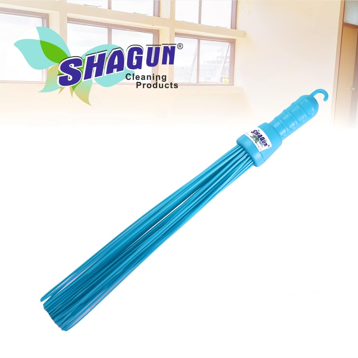 SHAGUN Premium Unbreakable 44 Plastic Sticks Broom | Extra Strong Fiber Sticks | Heavy-Duty, Washable & Non-Shedding | Ideal for Wet & Dry Cleaning | Indoor & Outdoor Use