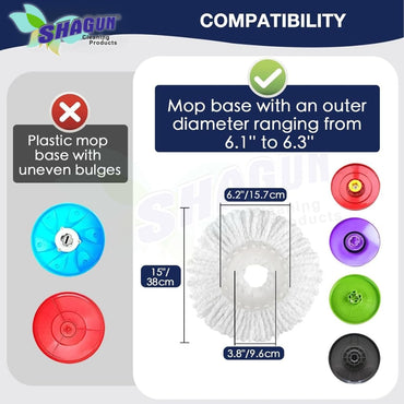 SHAGUN 360° Spin Mop Refill – Super Absorbent Microfiber Head, Durable & Washable Cleaning Pad for Home, Office, Tile, Marble & Wooden Floors (White and Blue) (4)