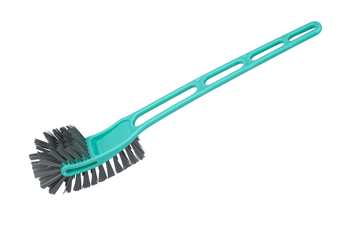 SHAGUN Double-Action Toilet Brush, 360-Degree Deep Cleaning, Long Handle with Durable Bristles, Turquoise