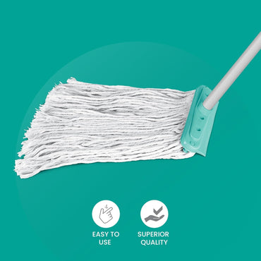 SHAGUN Premium Microfiber Cotton Mop Heavy Duty Floor Cleaning with Sturdy Handle & Super Absorbent Head Scartchless Mop