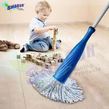 SHAGUN Microfiber Bottle Mop with Long Handle, Floor Cleaning Mop for Tiles, Wood and Marble, Turquoise