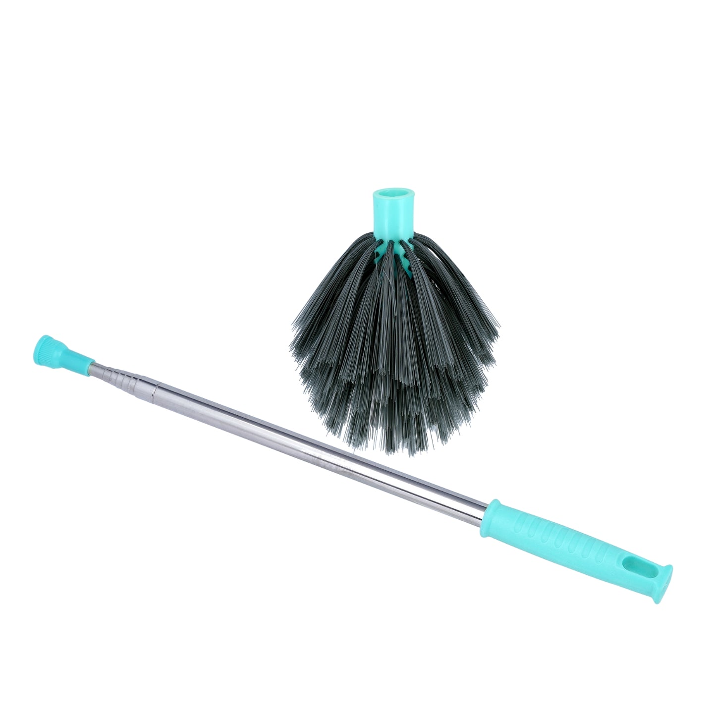 SHAGUN Lotus Jala – Extendable Telescopic Ceiling & Fan Duster with Soft Bristles and Steel Rod, Sea Green Handle