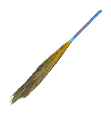 SHAGUN Extra-Long Grass Broom with Steel Handle – Durable Natural Bristles for Efficient Sweeping