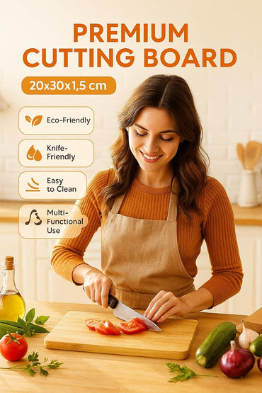 SHAGUN Wooden Cutting Board | 20x30 cm Durable Chopping Board | Premium Eco-Friendly Kitchen Tool