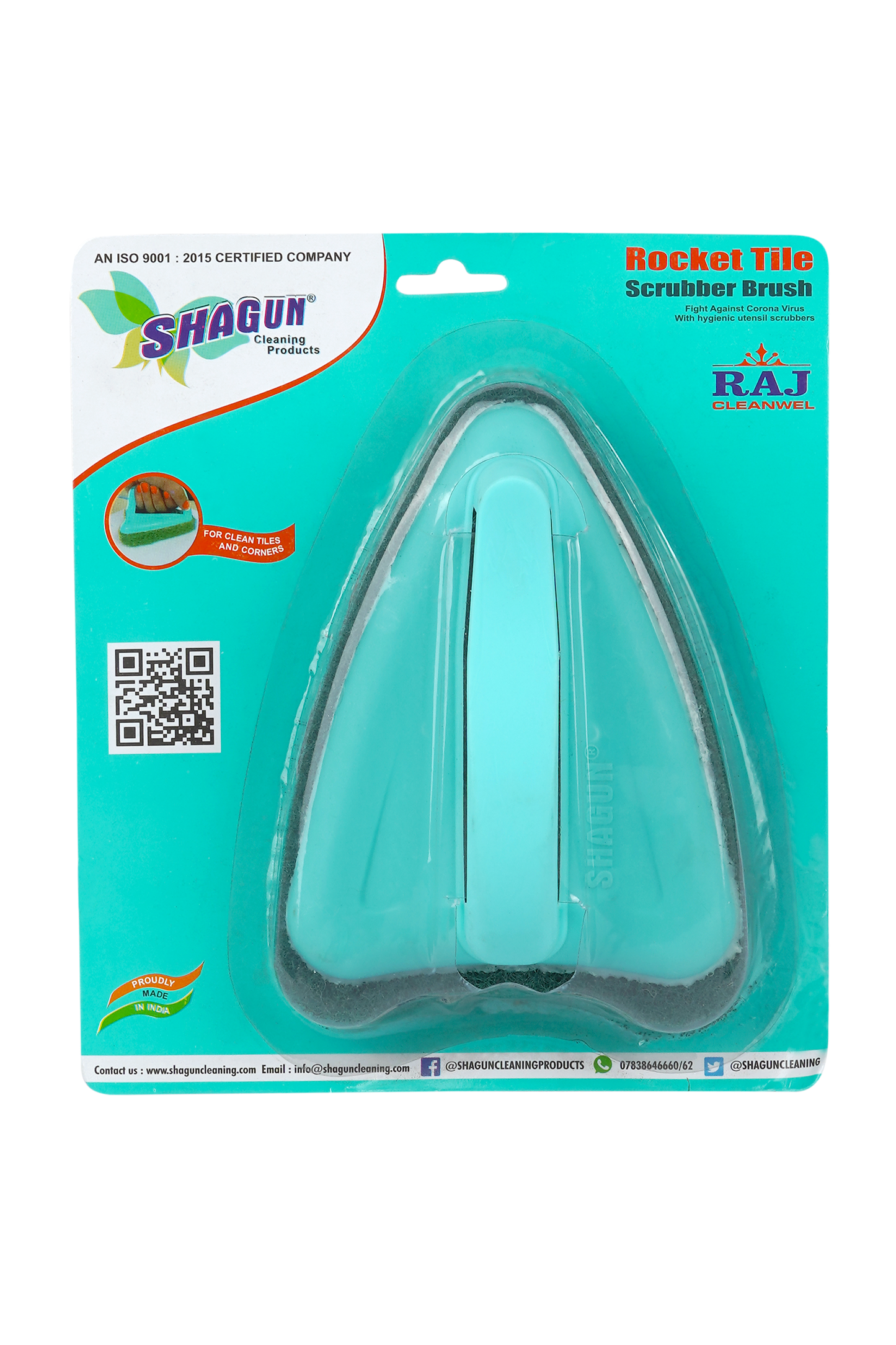 SHAGUN Heavy-Duty Multipurpose Scrubber for Kitchen, Bathroom, Tiles, Sink & Floor Cleaning – Ergonomic Grip & Durable Scrub Pad