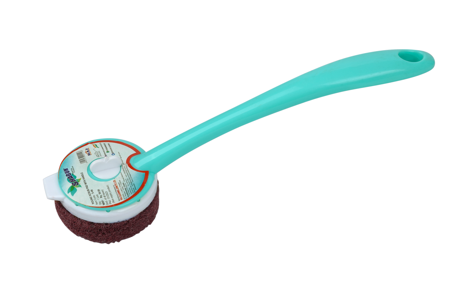 SHAGUN Long Handle Scrub Pad | Multipurpose Cleaning Brush with Nylon Scrubber | Bathroom, Kitchen & Floor Cleaner