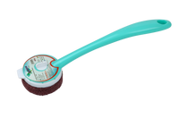 SHAGUN Long Handle Scrub Pad | Multipurpose Cleaning Brush with Nylon Scrubber | Bathroom, Kitchen & Floor Cleaner