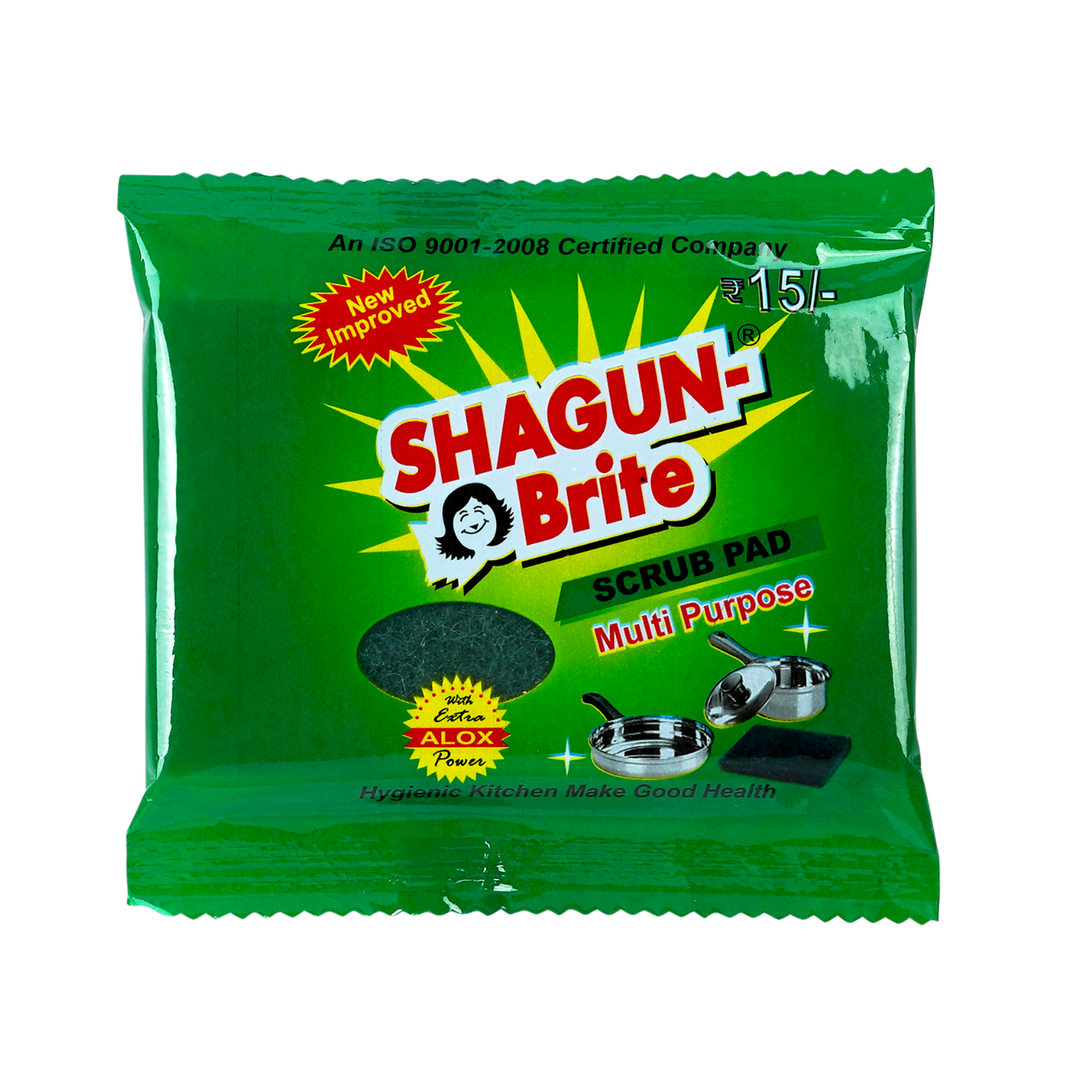 Shagun Brite Multi-Purpose Scrub Pad with Super ALOX – Heavy Duty Kitchen Cleaning (Pack of 6, ₹15 Each)
