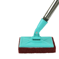 SHAGUN 36 Inch Floor Scrubber Mop Heavy Duty Long Handle with 3x4 Nylon Scrubber & Rust-Proof PVC-Coated Handle for Tiles, Marble, and Bathroom Cleaning