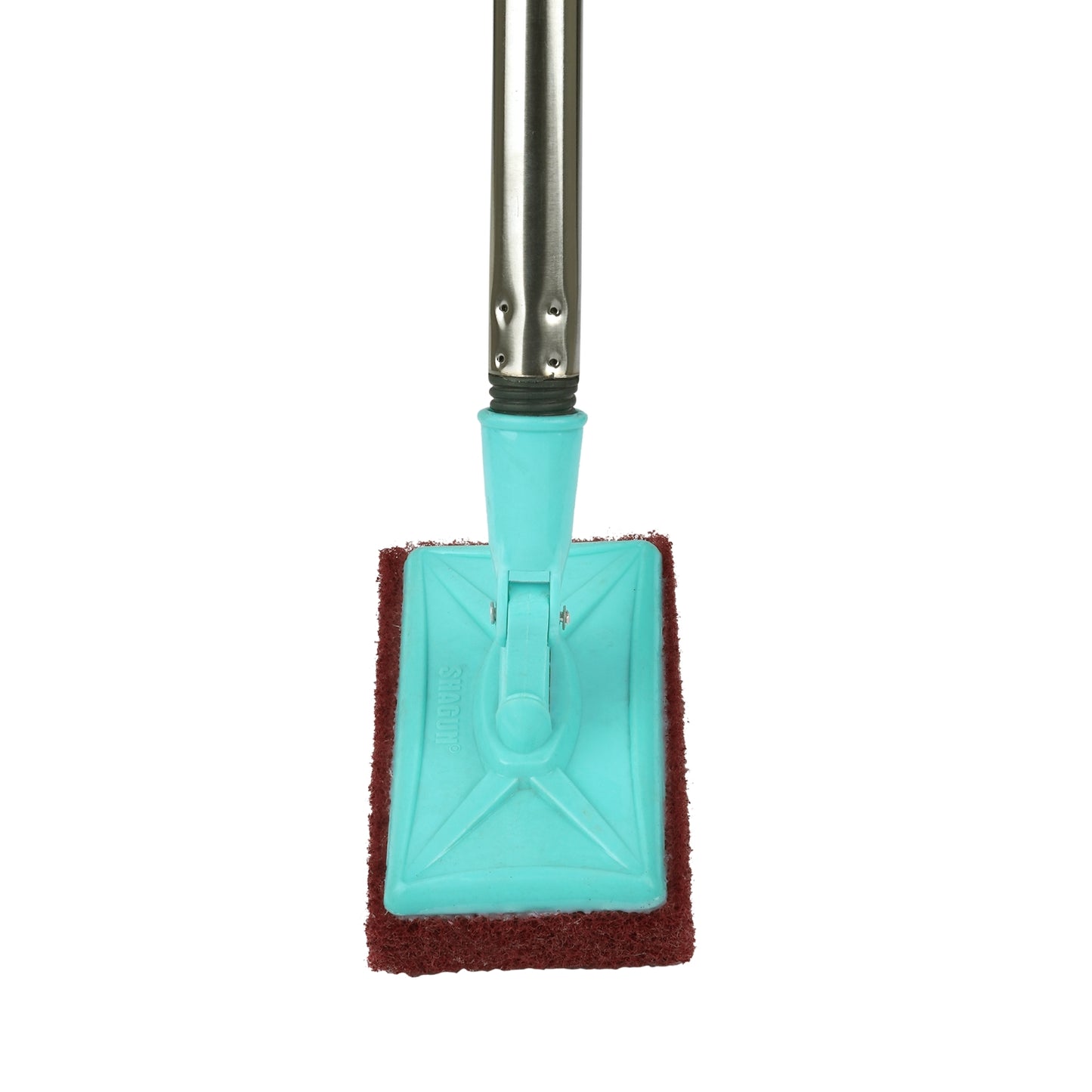 SHAGUN 36 Inch Floor Scrubber Mop Heavy Duty Long Handle with 3x4 Nylon Scrubber & Rust-Proof PVC-Coated Handle for Tiles, Marble, and Bathroom Cleaning