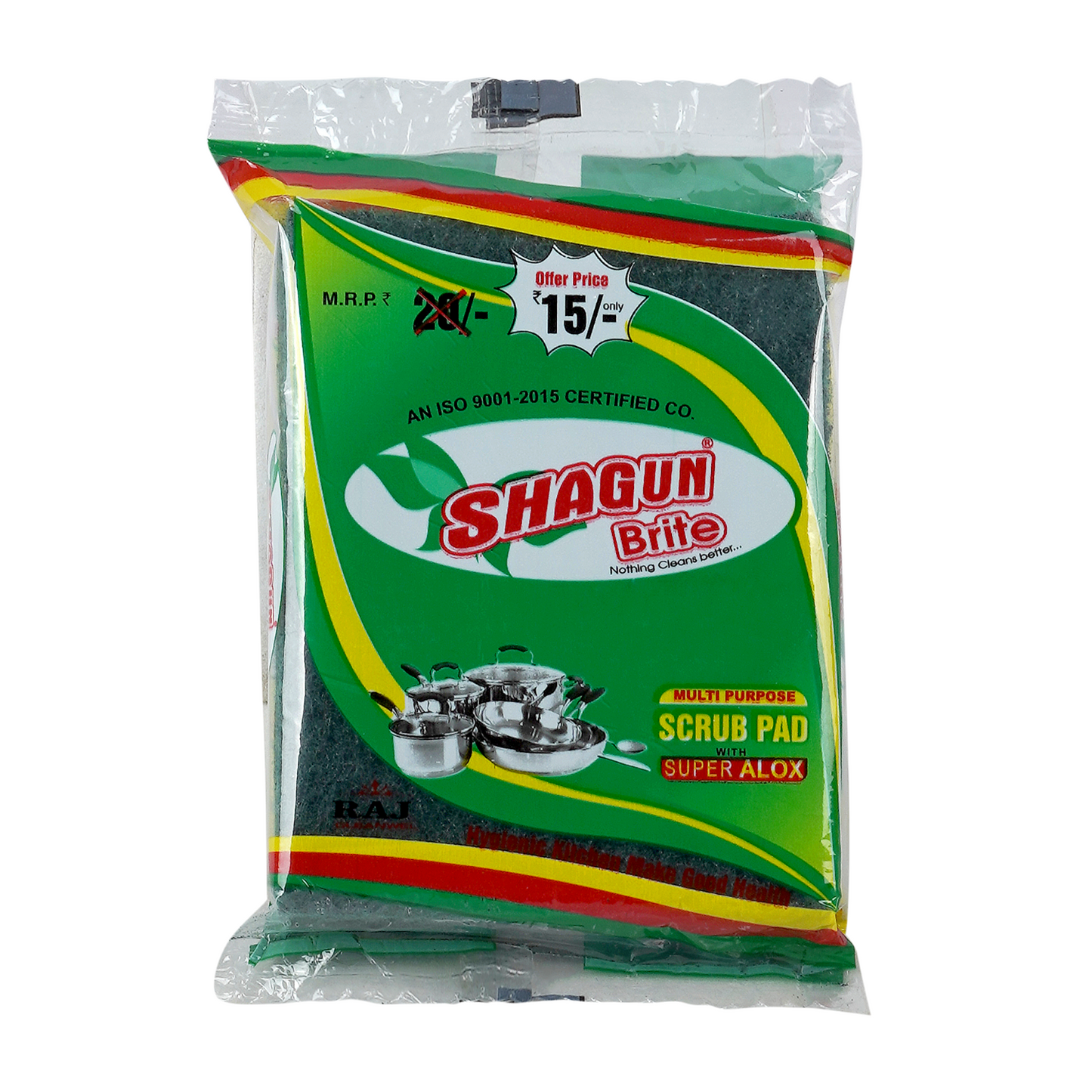 Shagun Brite Multi-Purpose Scrub Pad – Tough Cleaning with Super ALOX (Pack of 12, ₹15 Each)