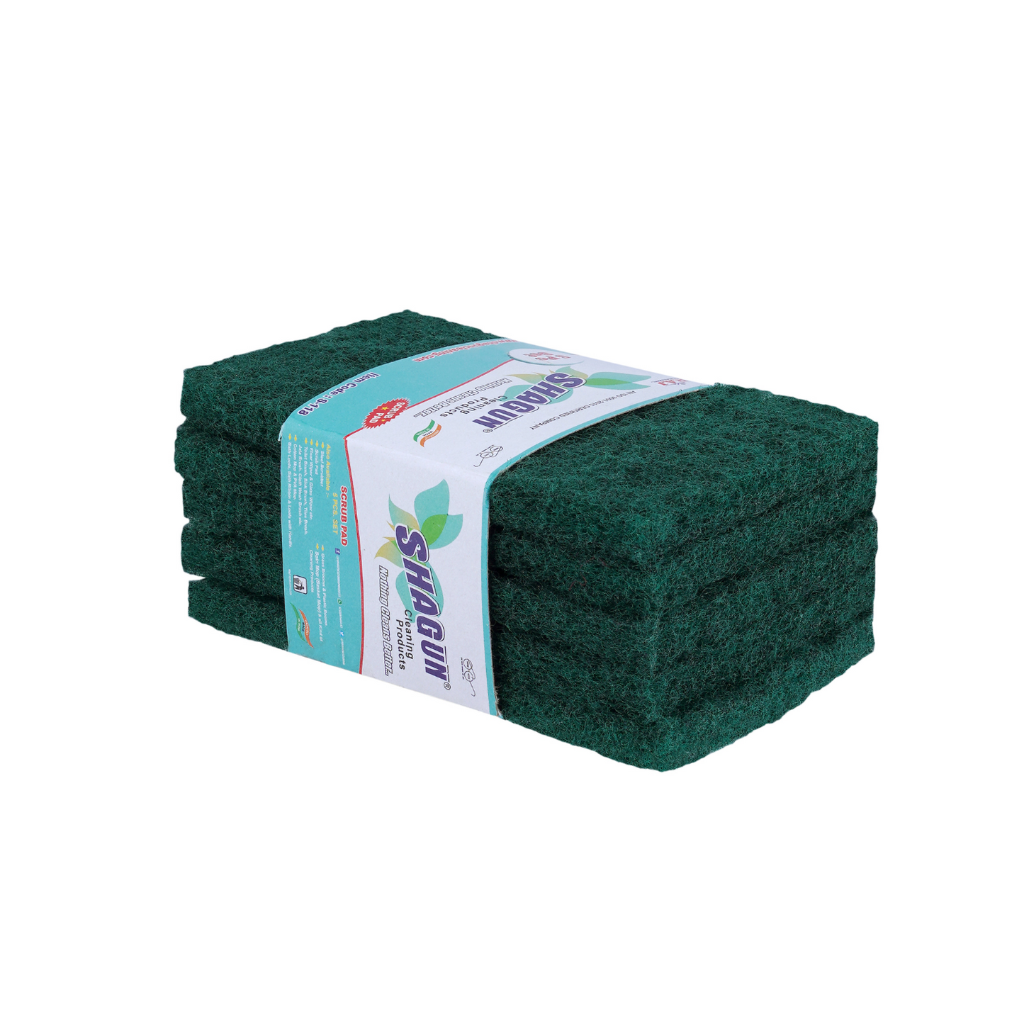 Shagun Cleaning Scrub Pads - 5 Piece Set for Kitchen, Pots, Pans & Household Cleaning