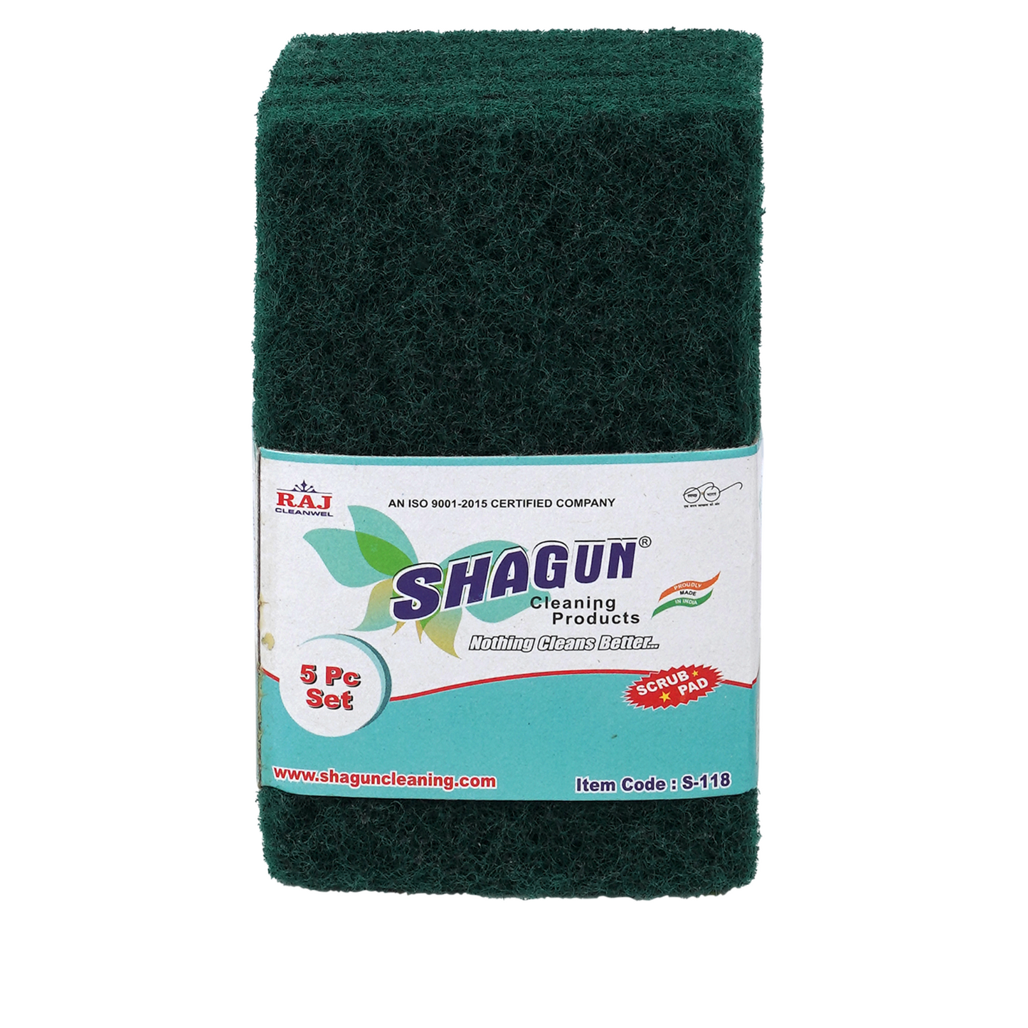 Shagun Cleaning Scrub Pads - 5 Piece Set for Kitchen, Pots, Pans & Household Cleaning