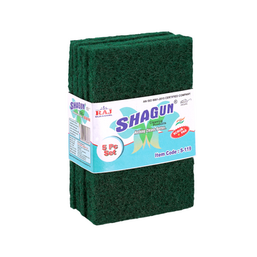 Shagun Cleaning Scrub Pads - 5 Piece Set for Kitchen, Pans, Pots & Household Cleaning (S-119)