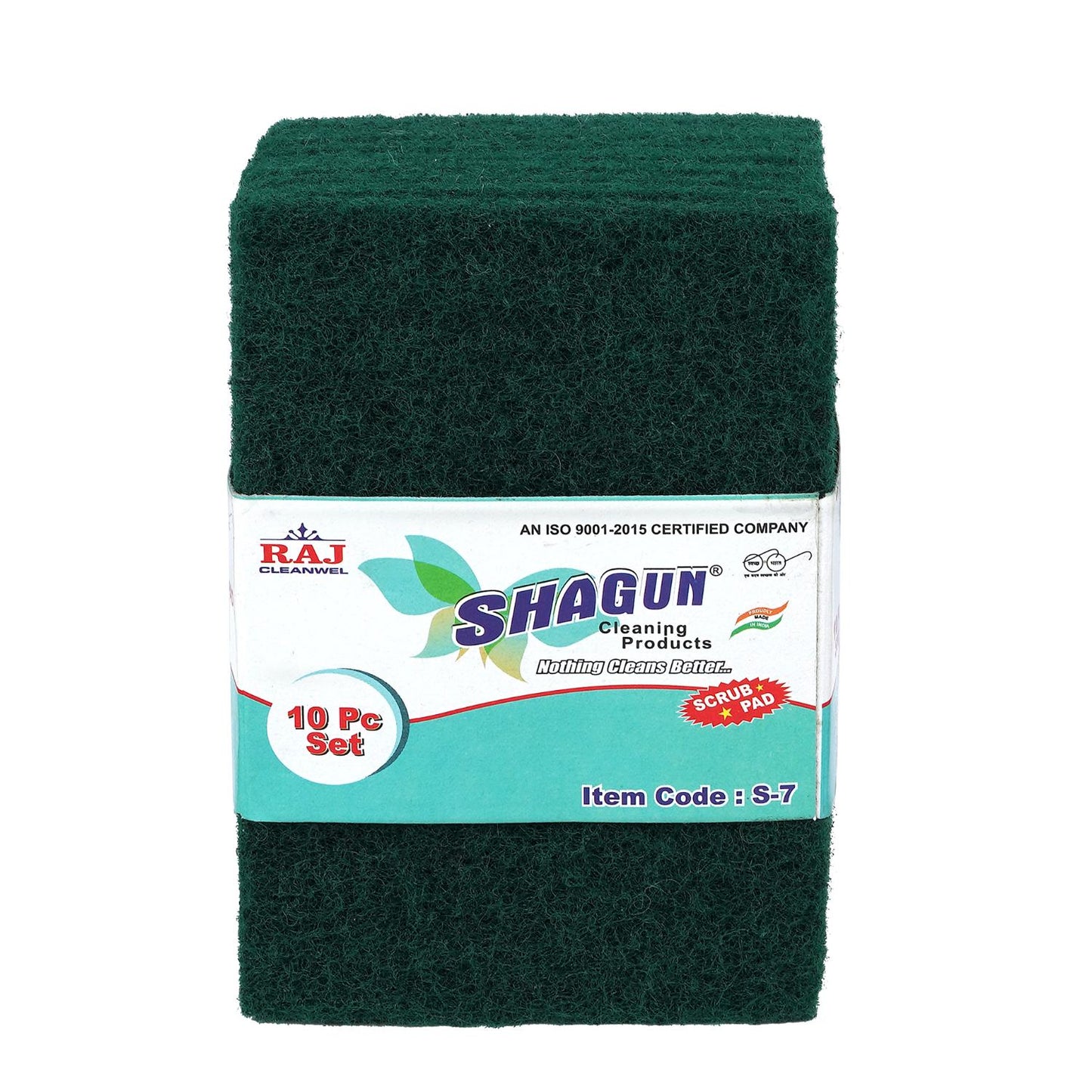 Shagun Cleaning Scrub Pads - 10 Piece Set for Kitchen, Pots, Pans & Household Cleaning (S-7)