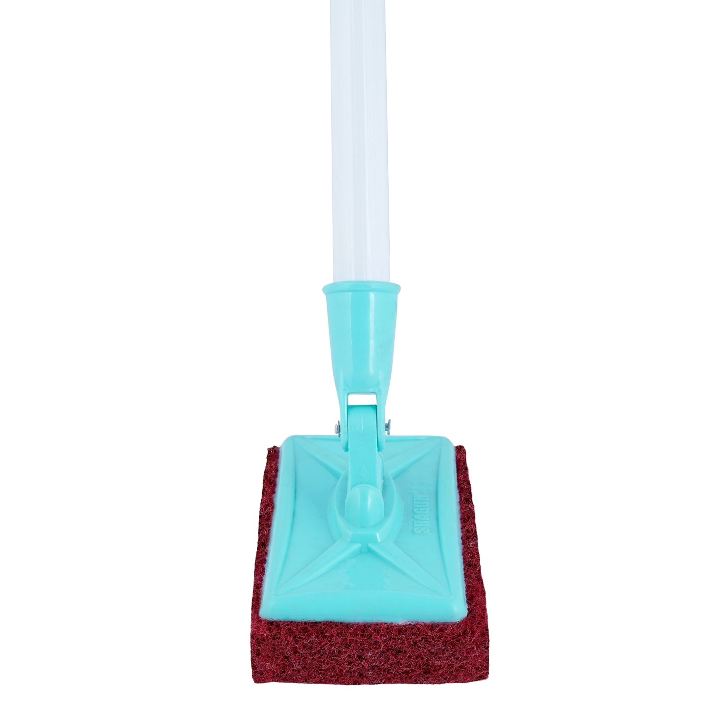 SHAGUN 36 Inch Floor Scrubber Mop Heavy Duty Long Handle with 3x4 Nylon Scrubber & Rust-Proof PVC-Coated Handle for Tiles, Marble, and Bathroom Cleaning
