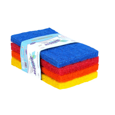 Shagun Color Scrub Pads - 4 Piece Set for Kitchen, Pots, Pans & Household Cleaning (S-14)
