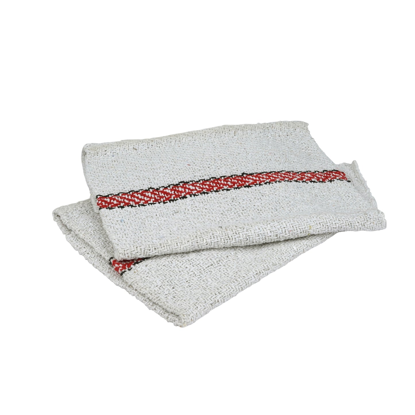 SHAGUN Cotton Dish Towels with Striped Pattern, Grey with Red and Black Stripes, Kitchen Tea Towels