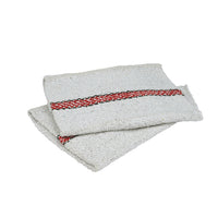 SHAGUN Cotton Dish Towels with Striped Pattern, Grey with Red and Black Stripes, Kitchen Tea Towels