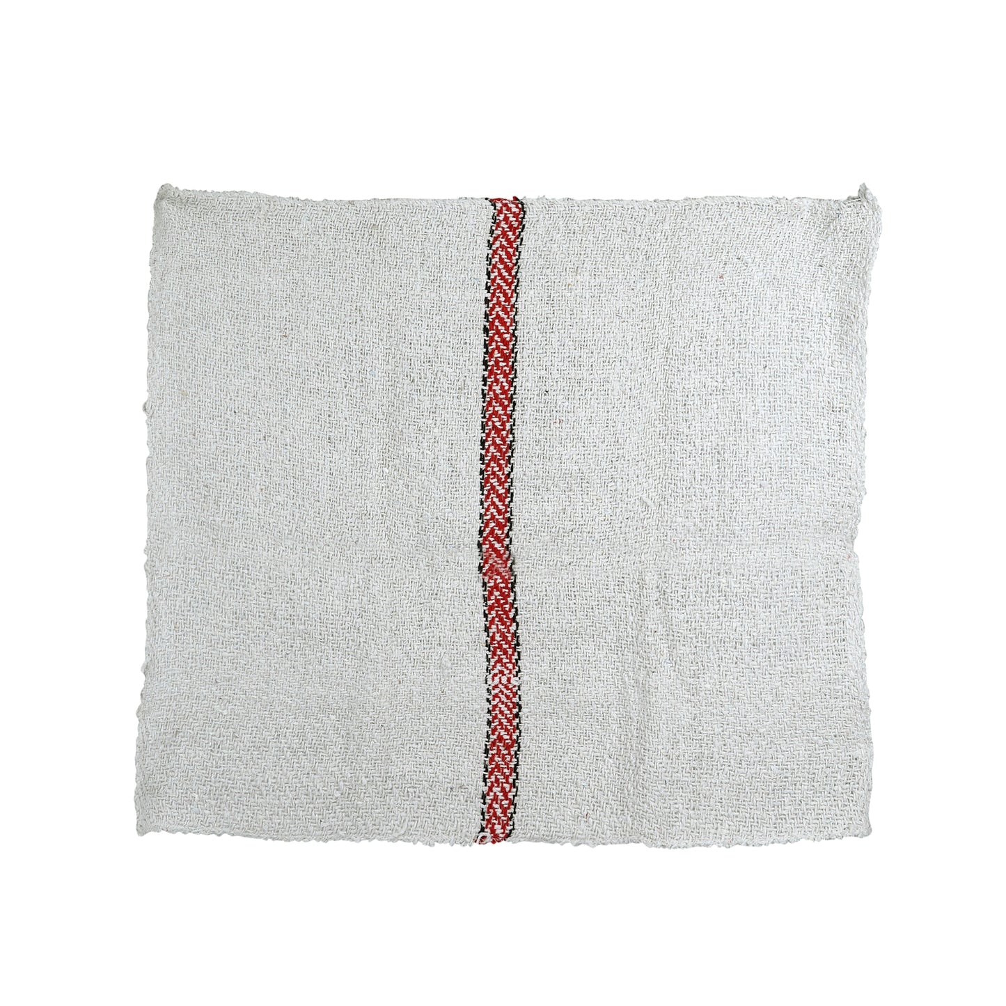 SHAGUN Cotton Dish Towels with Striped Pattern, Grey with Red and Black Stripes, Kitchen Tea Towels