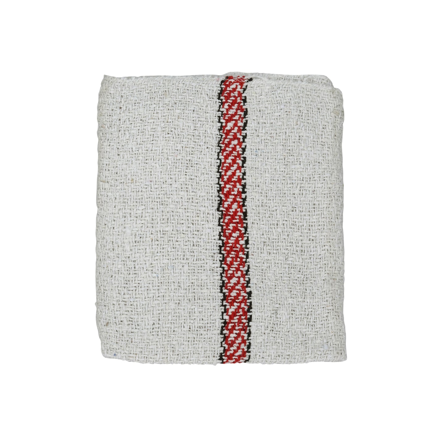 SHAGUN Cotton Dish Towels with Striped Pattern, Grey with Red and Black Stripes, Kitchen Tea Towels