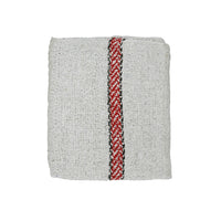 SHAGUN Cotton Dish Towels with Striped Pattern, Grey with Red and Black Stripes, Kitchen Tea Towels