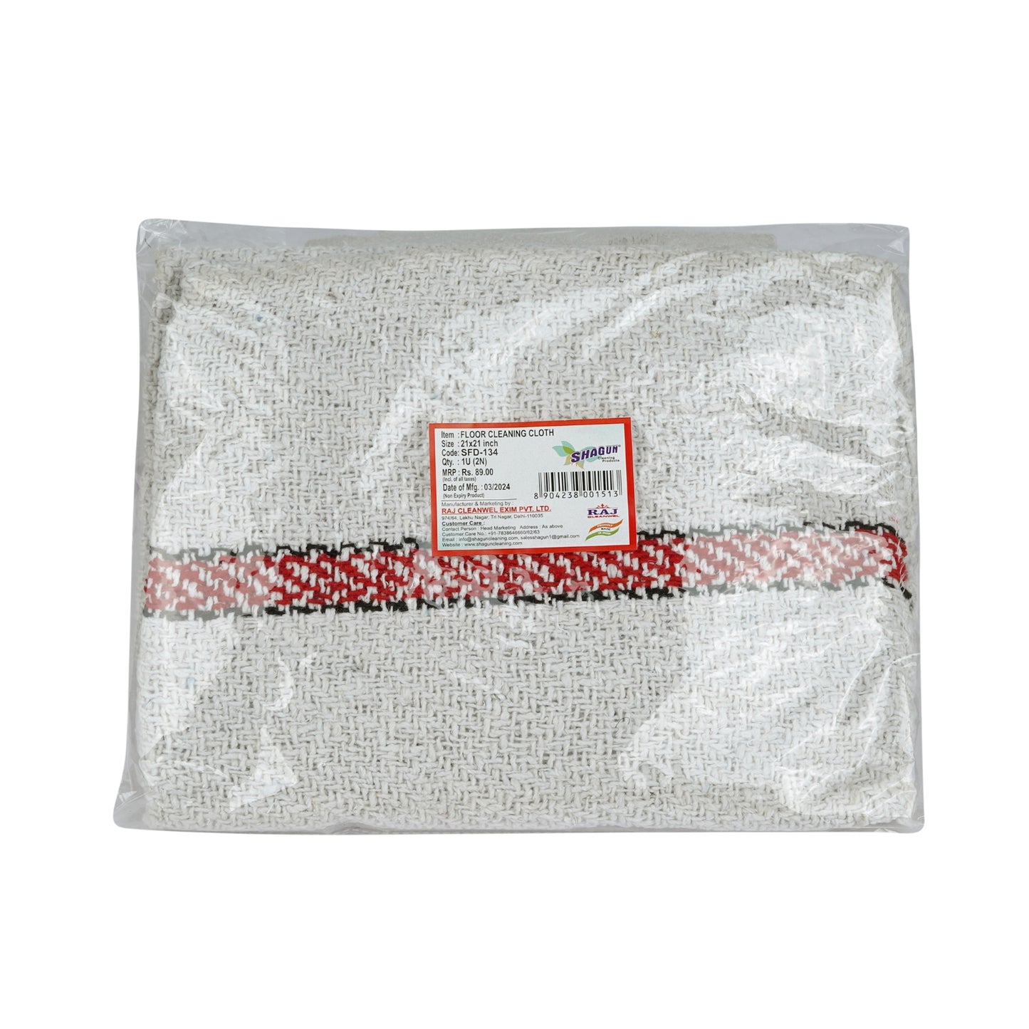 SHAGUN Cotton Dish Towels with Striped Pattern, Grey with Red and Black Stripes, Kitchen Tea Towels