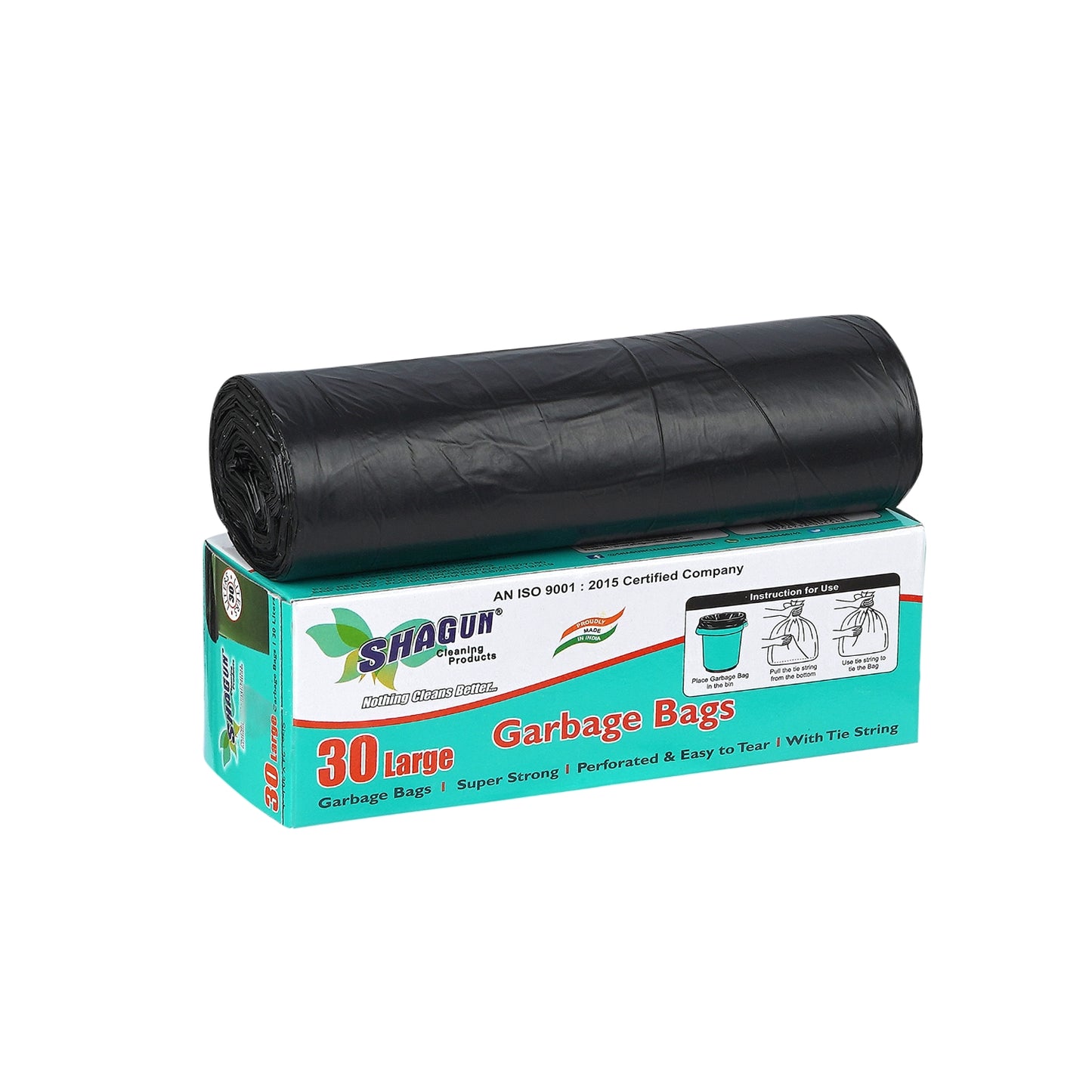 Shagun Large Garbage Bags – Pack of 30 | Heavy Duty, Tear-Resistant with Tie String