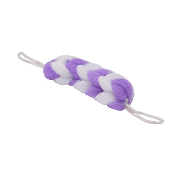 SHAGUN Bath Loofah Pack of 2, Braided Shower Scrubber, Turquoise and White, Exfoliating Body Sponge