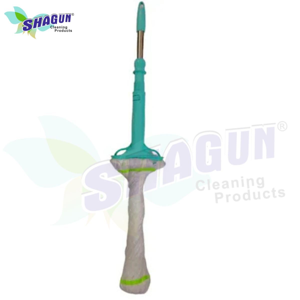 SHAGUN Twist Microfiber Mop with Adjustable Steel Rod – Heavy-Duty Self-Wringing Floor Cleaning Mop