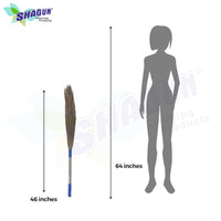 SHAGUN Extra-Long Grass Broom with Steel Handle – Durable Natural Bristles for Efficient Sweeping