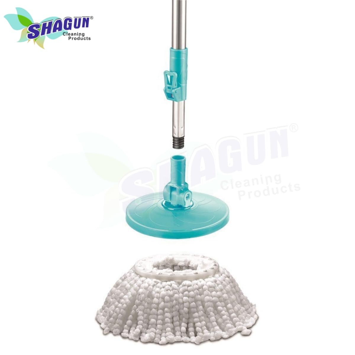 SHAGUN 8L Steel Spin Mop with Complete Kit Best for House & Kitchen Cleaning (Blue)