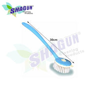 SHAGUN Scrub Brush with Handle | Stiff Bristles, Detergent Dispenser, Multipurpose Cleaning