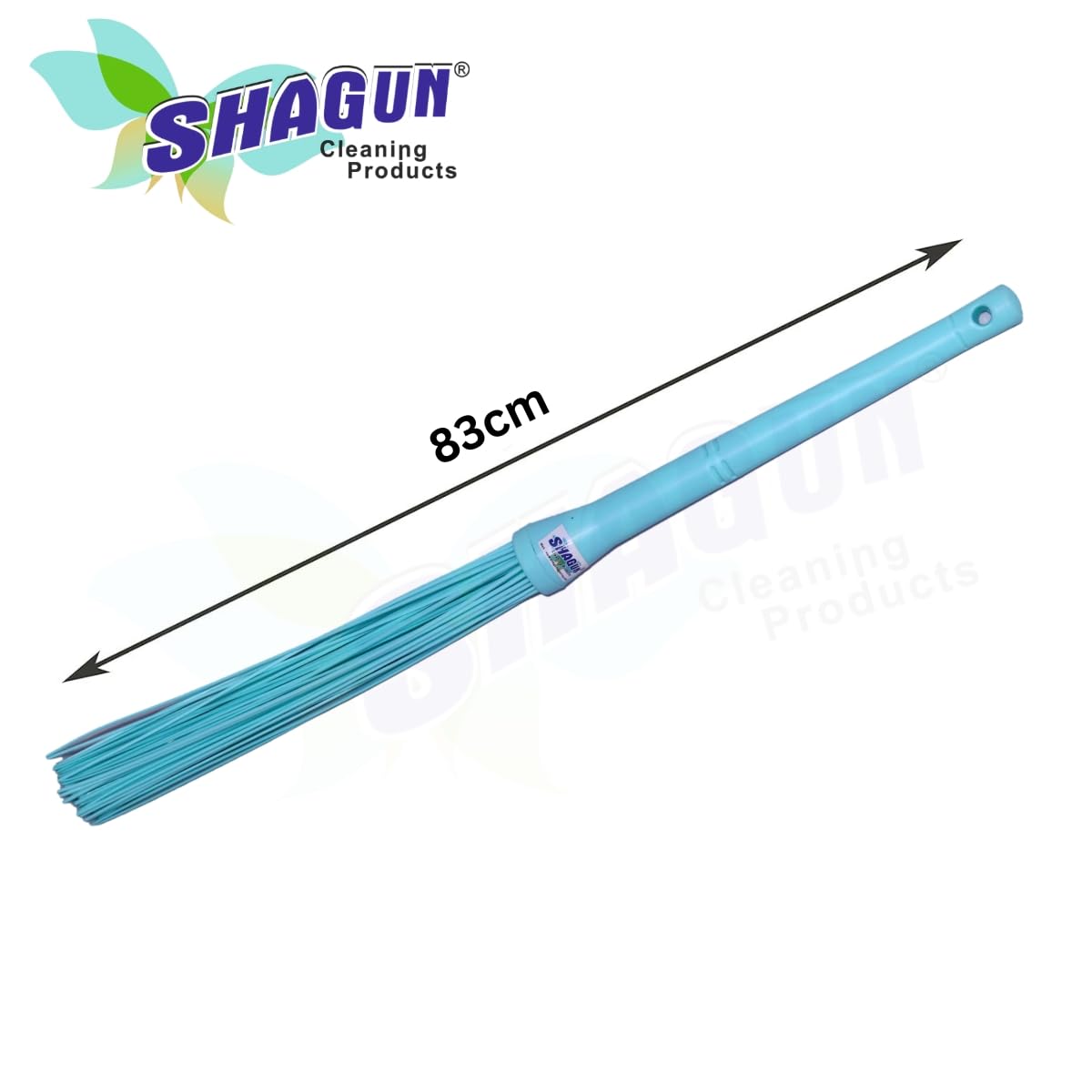 SHAGUN Premium Plastic Stick Broom | Heavy-Duty Fiber Bristles | Washable, Non-Shedding & Long-Lasting | Ideal for Wet & Dry Cleaning | Indoor & Outdoor Use