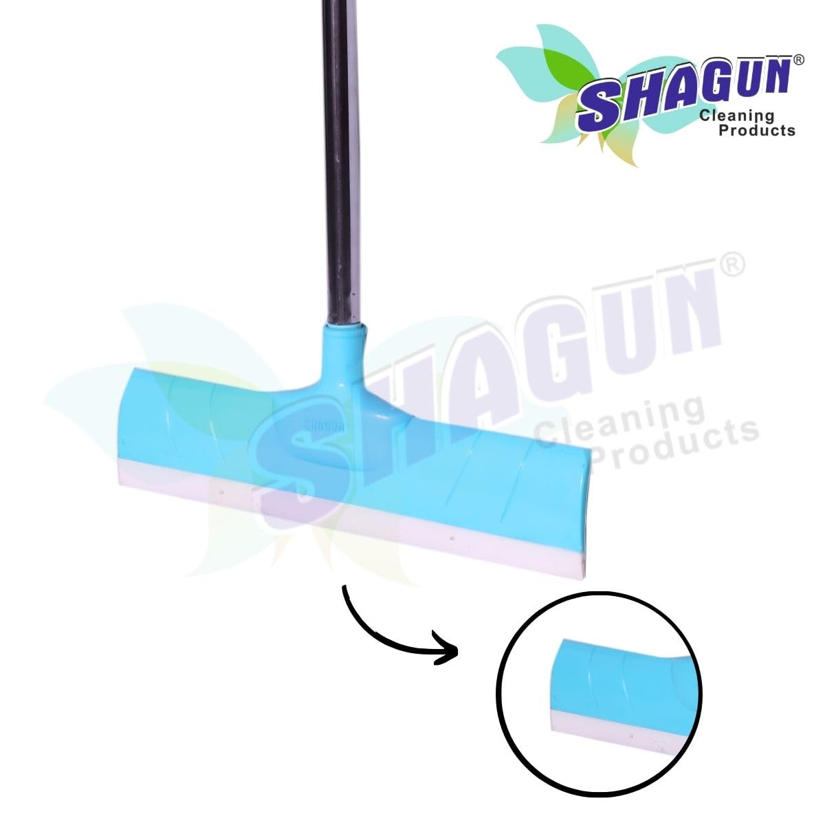 SHAGUN Heavy-Duty Floor Wiper with Premium PVC Coated | EVA Rubber Blade for Streak-Free Cleaning | Multipurpose Squeegee for Tiles, Marble & Wet Surfaces