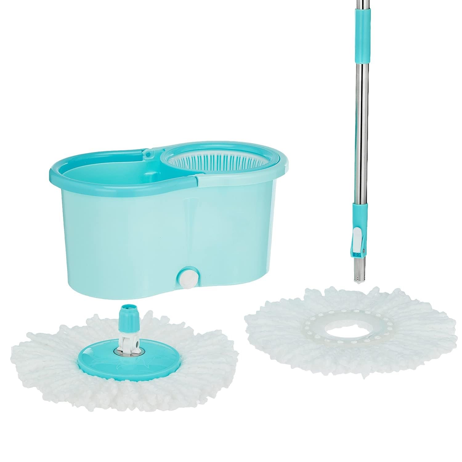 SHAGUN 360° Spin Mop 7L Plastic Basket & Handle Best for House Cleaning, Office Cleaning (Blue)