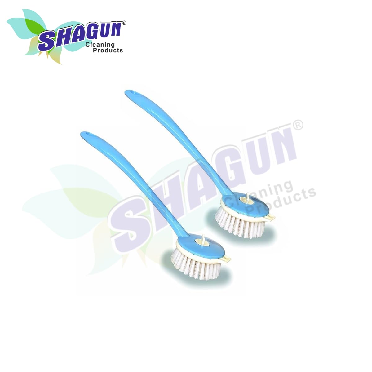 SHAGUN Scrub Brush with Handle | Stiff Bristles, Detergent Dispenser, Multipurpose Cleaning