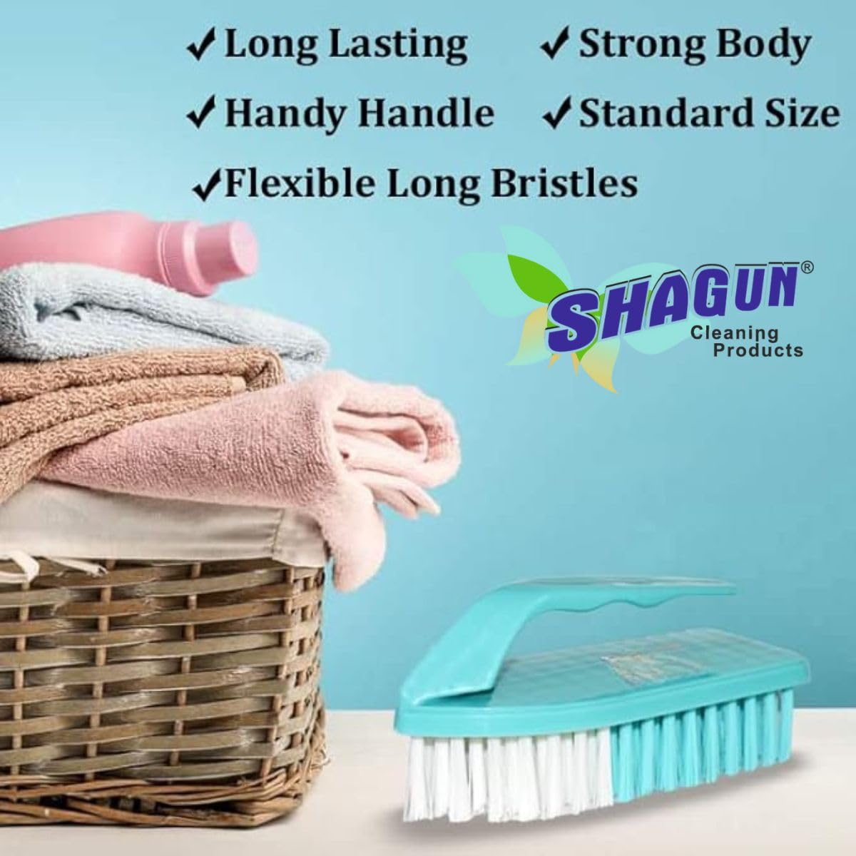 SHAGUN Cloth Washing Brush with PP Bristels Multipurpose Use