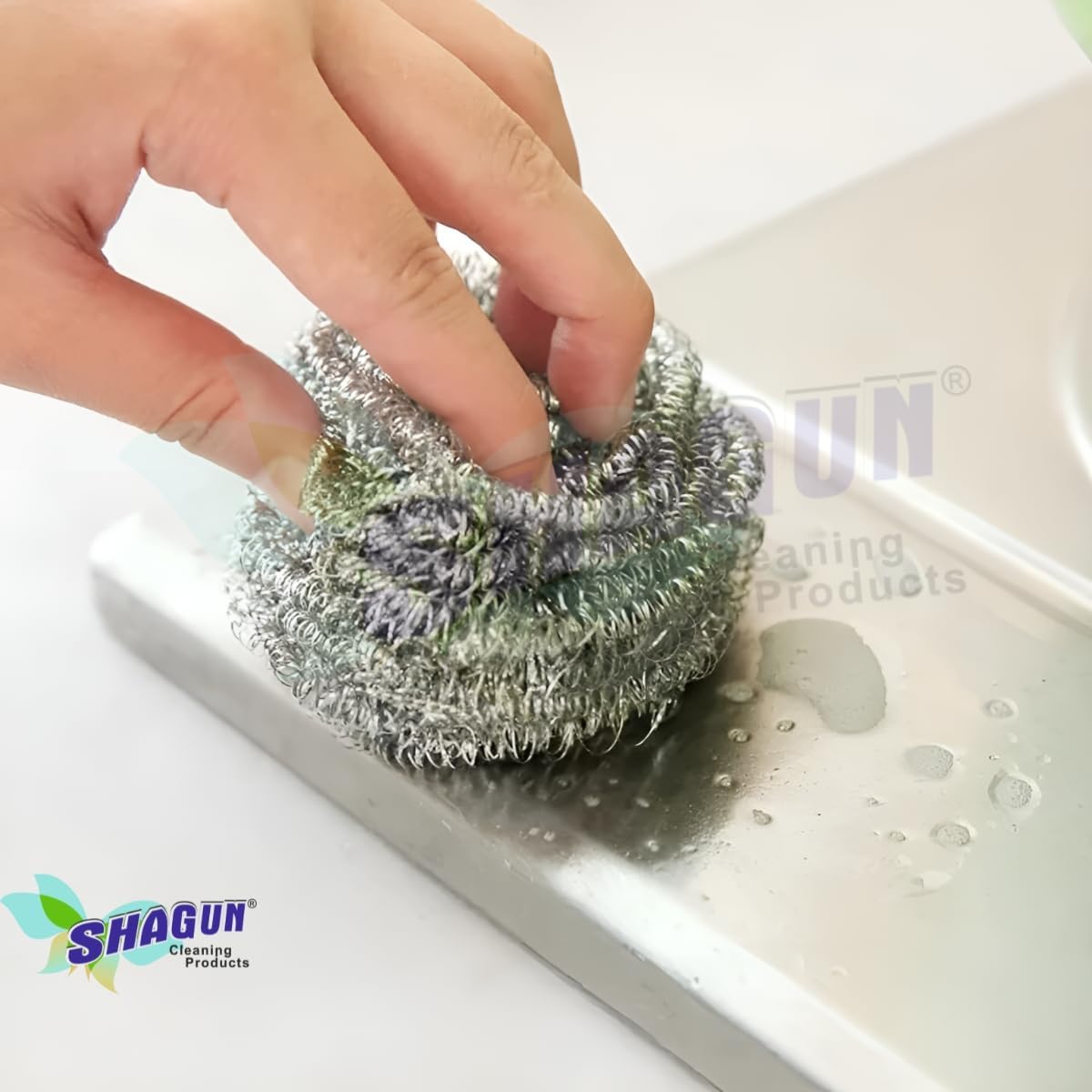 SHAGUN Jumbo 25 Stainless Steel Scrubber – Pack of 6 | 17g Heavy Duty Kitchen Utensil Cleaner
